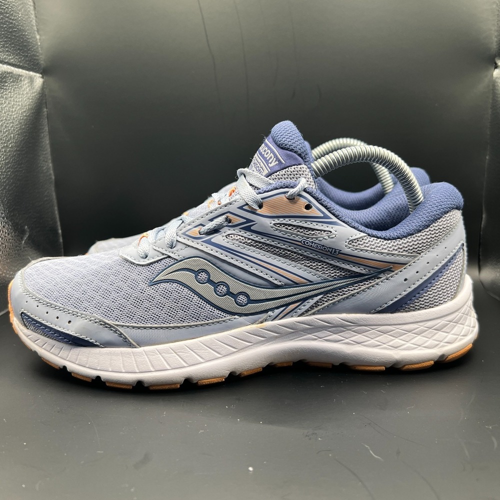 Saucony Cohesion 13 S10559-3 Womens 9.5 Running Shoes Blue Mist Melon Sneaker‎